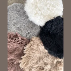 Hot Nimara Ægte lammeskindshynde - Sort Ø40 cm