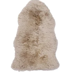 Hot Nimara Ægte New Zealand lammeskind langhåret - Beige 95x65 cm
