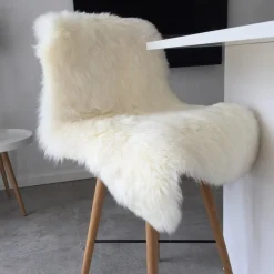 Online Nimara Ægte New Zealand lammeskind langhåret - Hvid 95x65 cm