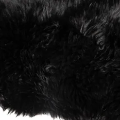 Hot Nimara Ægte New Zealand lammeskind langhåret - Sort 95x65 cm