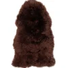 Outlet Nimara Ægte New Zealand lammeskind langhåret - Brun 95x65 cm