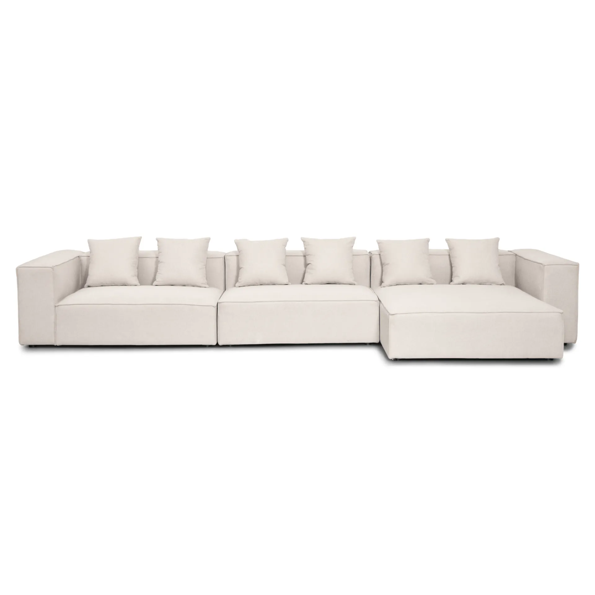 New Nimara Hailey - Højrevendt chaiselong modulsofa i beige med 3 moduler L: 415 X D: 148 X H: 65 cm