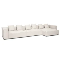 New Nimara Hailey - Højrevendt chaiselong modulsofa i beige med 3 moduler L: 415 X D: 148 X H: 65 cm