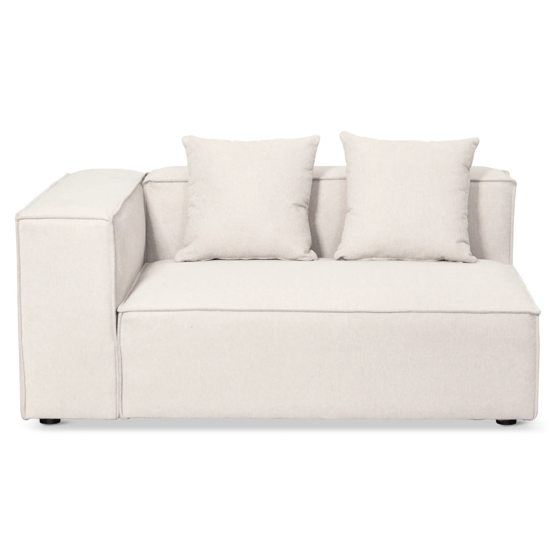 New Nimara Hailey - Højrevendt chaiselong modulsofa i beige med 3 moduler L: 415 X D: 148 X H: 65 cm