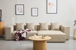 Best Nimara Hailey - Højrevendt chaiselong modulsofa i sand med 2 moduler L: 294 X D: 148 X H: 65 cm