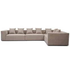 Discount Nimara Hailey - Hjørnesofa modulsofa i sand med 4 moduler (Opstilling 2) L: 368 X D: 247 X H: 65 Cm