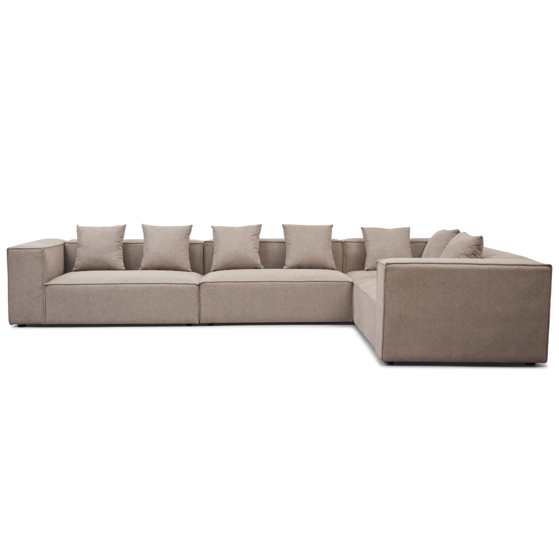 Discount Nimara Hailey - Hjørnesofa modulsofa i sand med 4 moduler (Opstilling 2) L: 368 X D: 247 X H: 65 Cm