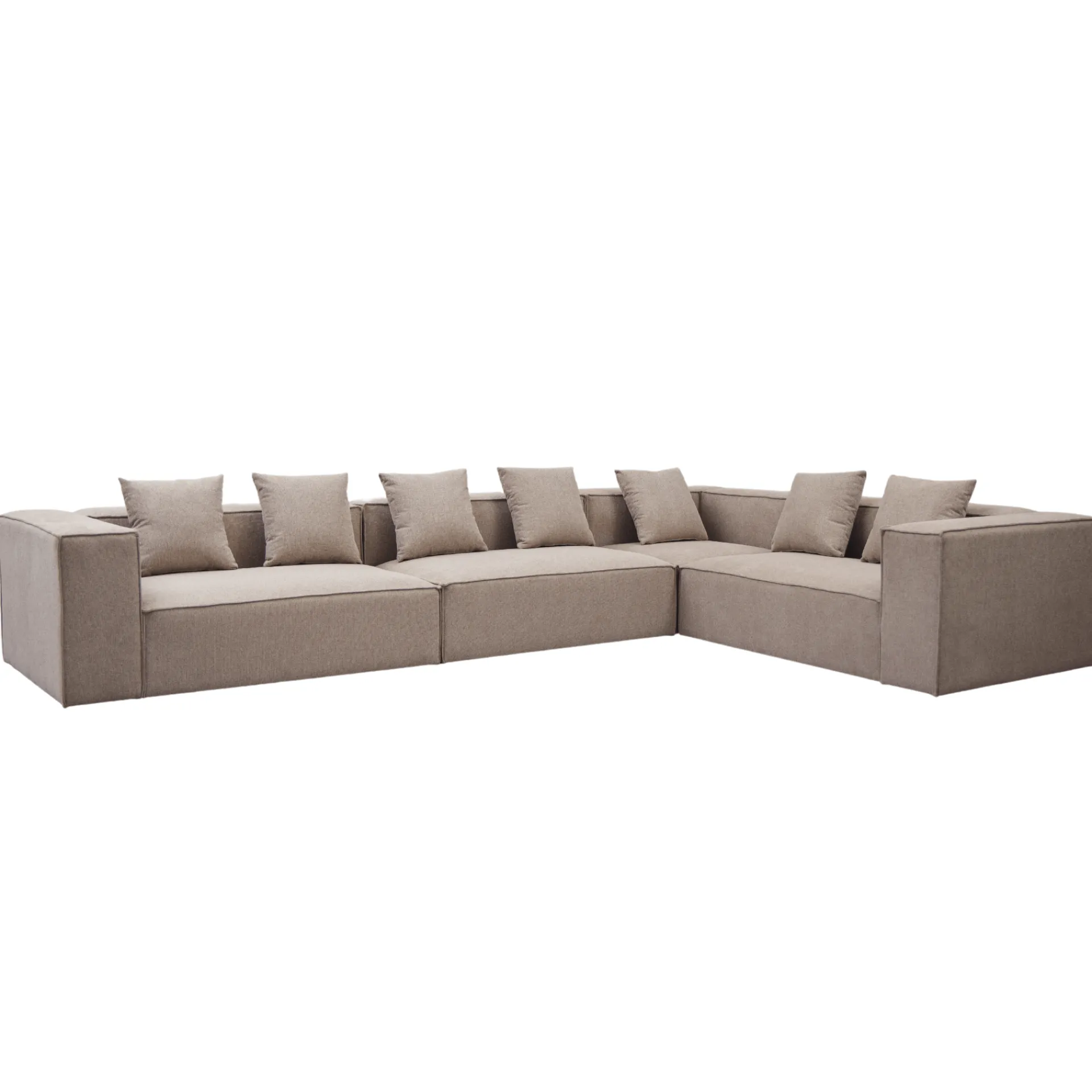 Discount Nimara Hailey - Hjørnesofa modulsofa i sand med 4 moduler (Opstilling 2) L: 368 X D: 247 X H: 65 Cm