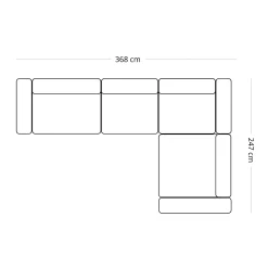 Discount Nimara Hailey - Hjørnesofa modulsofa i sand med 4 moduler (Opstilling 2) L: 368 X D: 247 X H: 65 Cm