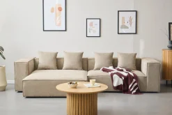 Clearance Nimara Hailey - Hjørnesofa modulsofa i sand med 4 moduler (Opstilling 1) L: 368 X D: 247 X H: 65 cm