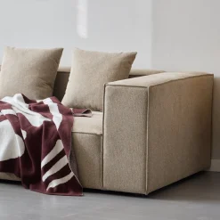 Clearance Nimara Hailey - Hjørnesofa modulsofa i sand med 4 moduler (Opstilling 1) L: 368 X D: 247 X H: 65 cm