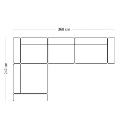 Clearance Nimara Hailey - Hjørnesofa modulsofa i sand med 4 moduler (Opstilling 1) L: 368 X D: 247 X H: 65 cm