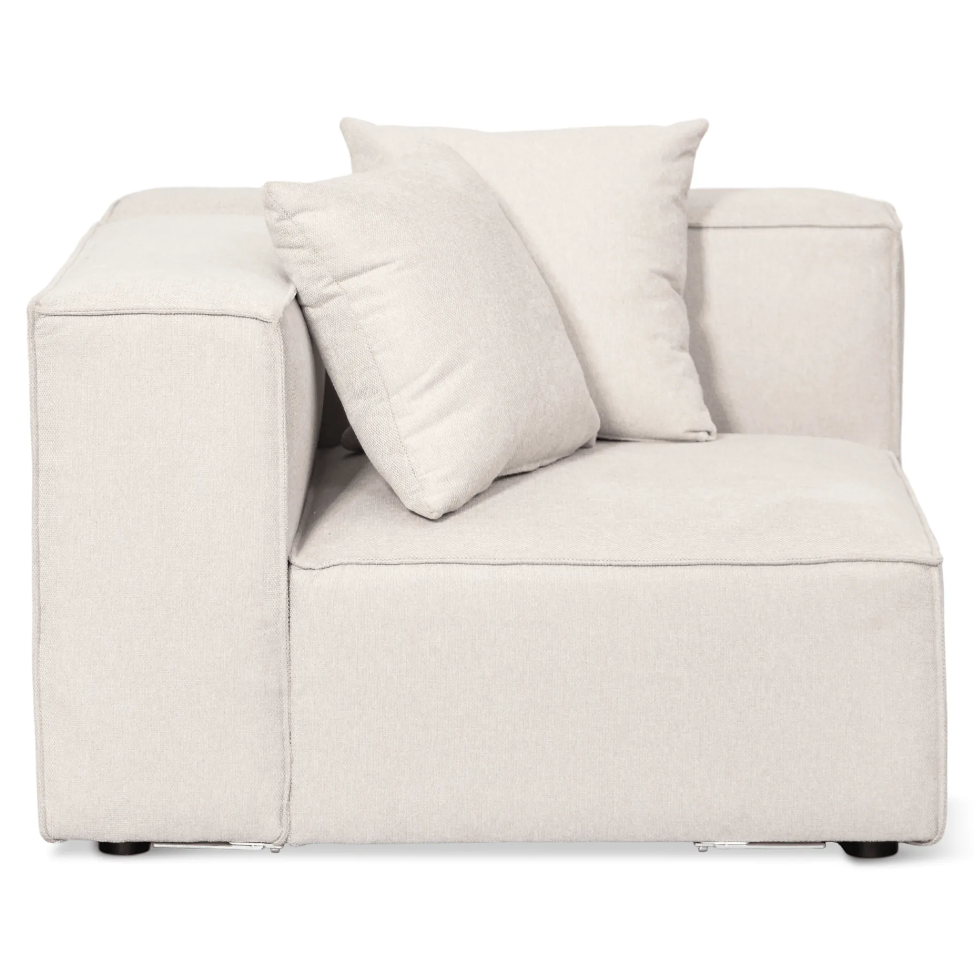 Discount Nimara Hailey - Hjørnesofa modulsofa i beige med 4 moduler (Opstilling 1) L: 368 X D: 247 X H: 65 cm