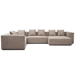 Nimara Hailey - U-sofa modulsofa i sand med 4 moduler - Højrevendt chaiselong L: 368 X D: 247 X H: 65 cm