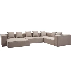 Hot Nimara Hailey - U-sofa modulsofa i sand med 4 moduler - Venstrevendt chaiselong L: 368 X D: 247 X H: 65 cm