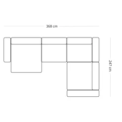 Hot Nimara Hailey - U-sofa modulsofa i sand med 4 moduler - Venstrevendt chaiselong L: 368 X D: 247 X H: 65 cm