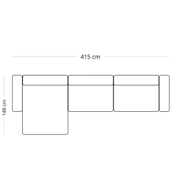 Best Nimara Hailey - Venstrevendt chaiselong modulsofa i sand med 3 moduler L: 415 X D: 148 X H: 65 cm