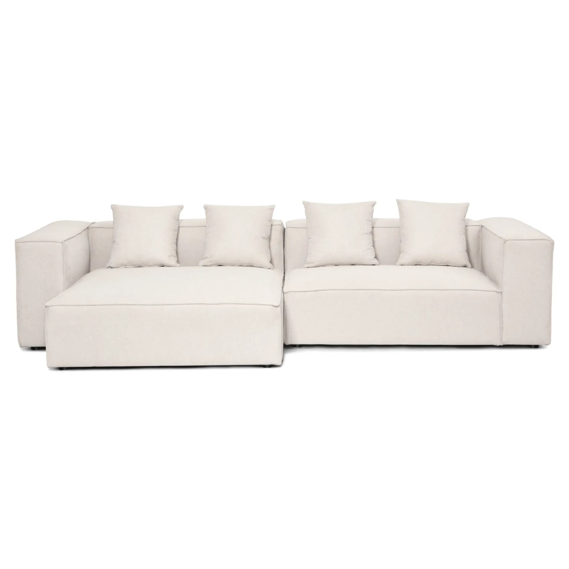 Discount Nimara Hailey - Venstrevendt chaiselong modulsofa i beige med 2 moduler L: 294 X D: 148 X H: 65 cm
