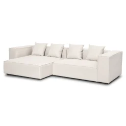 Discount Nimara Hailey - Venstrevendt chaiselong modulsofa i beige med 2 moduler L: 294 X D: 148 X H: 65 cm