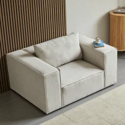 Online Nimara Hailey lænestol i beige L: 136 X D: 100 X H: 64 Cm