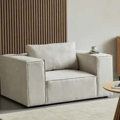 Online Nimara Hailey lænestol i beige L: 136 X D: 100 X H: 64 Cm