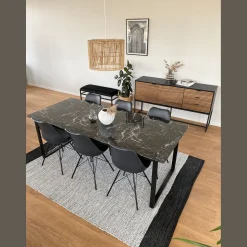 Clearance Nimara Hannah spisebordsstol - Sort med sorte ben