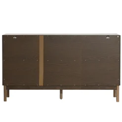 Sale Nimara Havana egetræ glas skænk/vitrineskab i røget eg med 3 låger - 80x40x140 cm