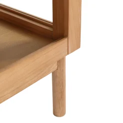 Clearance Nimara Havana egetræ glas skænk/vitrineskab med 3 låger - 80x40x140 cm