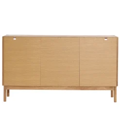 Clearance Nimara Havana egetræ glas skænk/vitrineskab med 3 låger - 80x40x140 cm