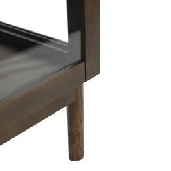 Outlet Nimara Havana egetræ vitrineskab i røget eg med 2 låger -180x40x100 cm