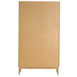 Online Nimara Havana egetræ vitrineskab med 2 låger - 180x40x100 cm