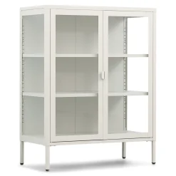 Sale Nimara Herman glas skænk/vitrineskab - Beige metal 80x40x105 cm