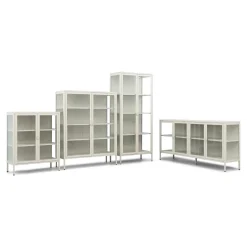 Sale Nimara Herman glas skænk/vitrineskab - Beige metal 80x40x105 cm