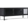 Clearance Nimara Herman TV bord - Sort metal/glas - 130x40x50 cm
