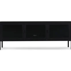 Clearance Nimara Herman TV bord - Sort metal/glas - 130x40x50 cm