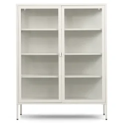 Outlet Nimara Herman Vitrineskab - Beige metal/glas - 110x40x140 cm