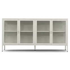 Nimara Herman Vitrineskab - Beige metal/glas - 170x40x85 cm