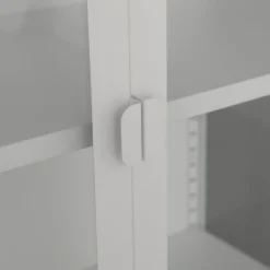 Online Nimara Herman Vitrineskab - Hvidt metal/glas - 110x40x140 cm