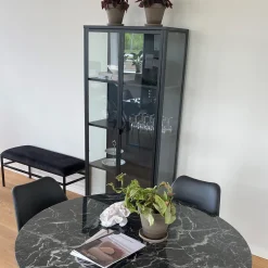 Discount Nimara Herman Vitrineskab - Sort metal/glas - 80x40x180 cm