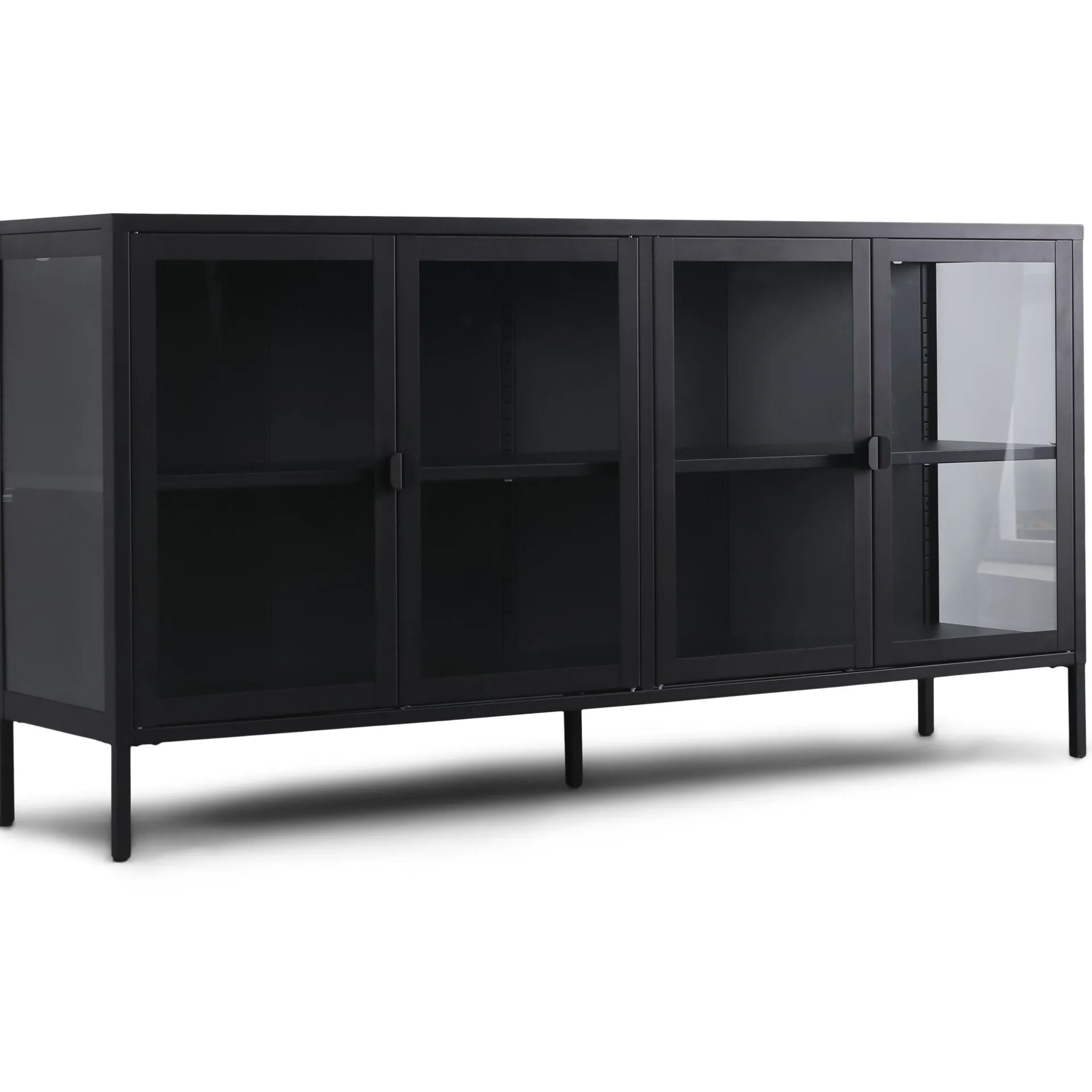 Sale Nimara Herman Vitrineskab - Sort metal/glas - 170x40x85 cm