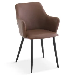 New Nimara Isabella - spisebordsstol i brun kunstlæder