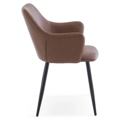 New Nimara Isabella - spisebordsstol i brun kunstlæder