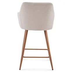 Outlet Nimara Jenna barstol - beige tekstil med armlæn 65 cm