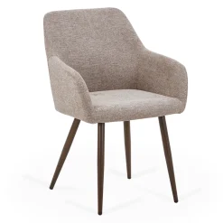 Online Nimara Jenna spisebordsstol - sand tekstil med røget egelook