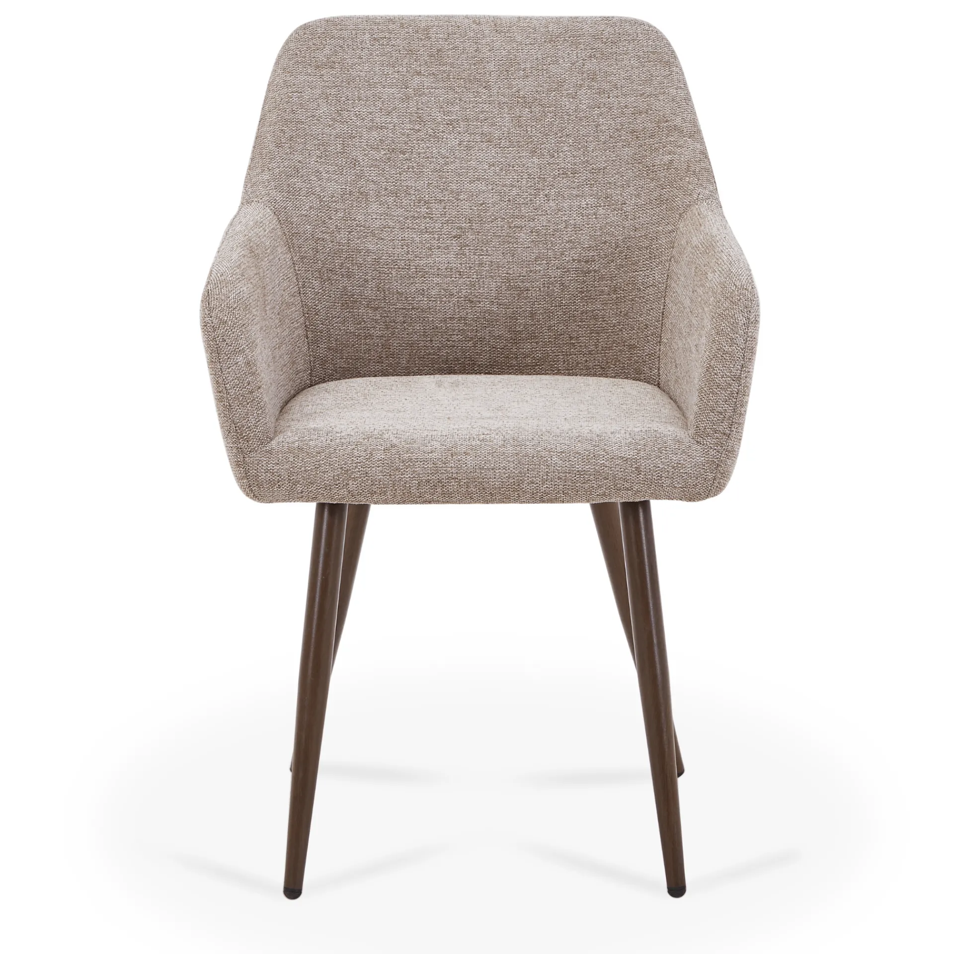 Online Nimara Jenna spisebordsstol - sand tekstil med røget egelook