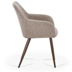 Online Nimara Jenna spisebordsstol - sand tekstil med røget egelook