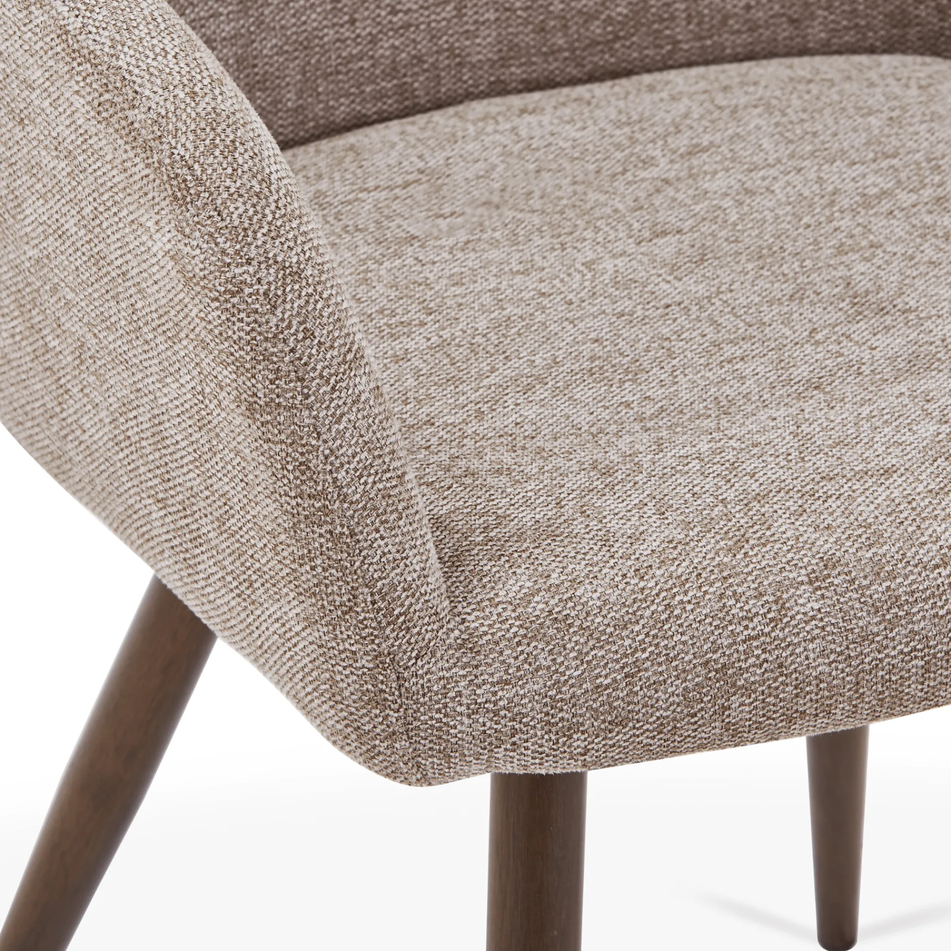 Online Nimara Jenna spisebordsstol - sand tekstil med røget egelook