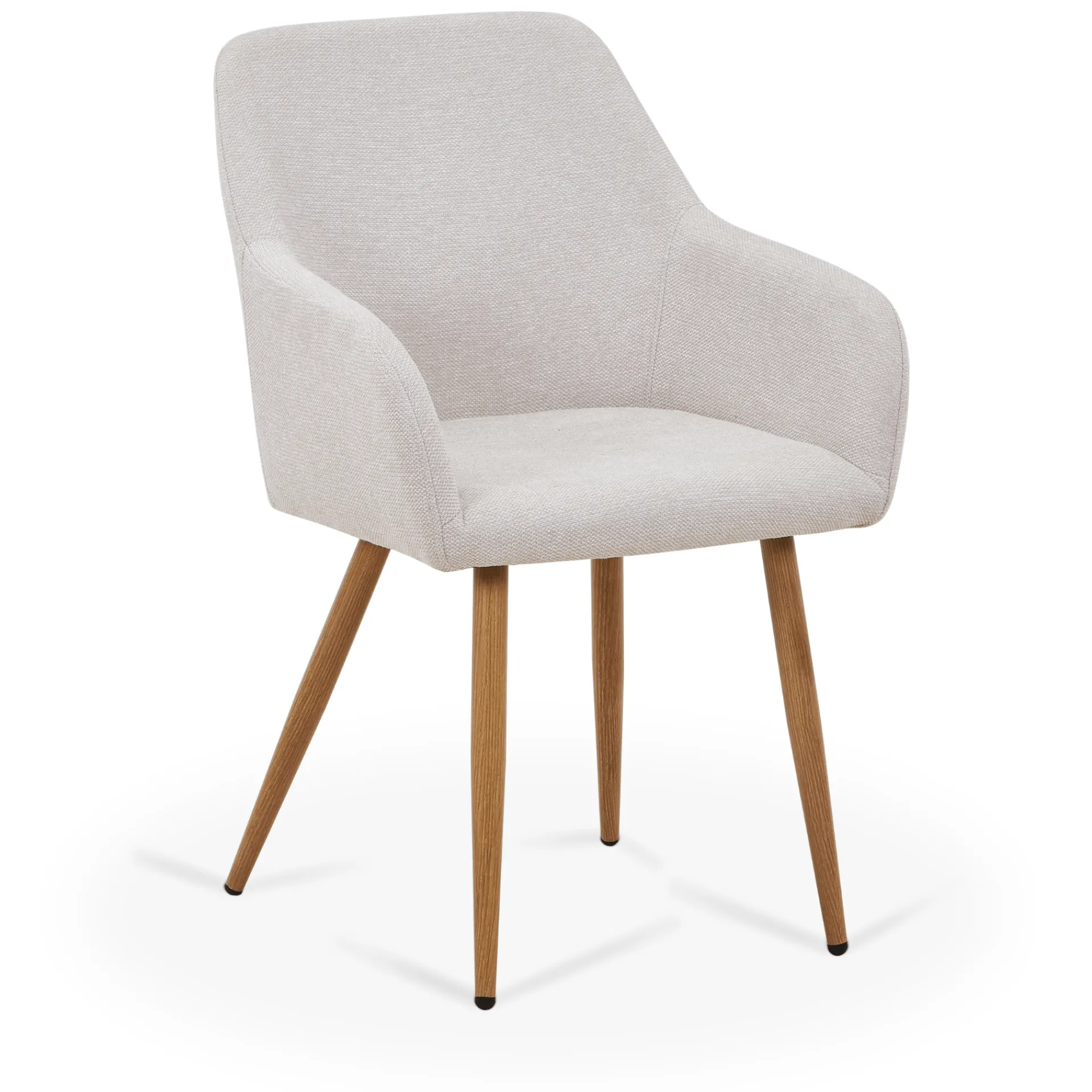 Outlet Nimara Jenna spisebordstol - beige tekstil med egelook