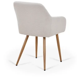 Outlet Nimara Jenna spisebordstol - beige tekstil med egelook