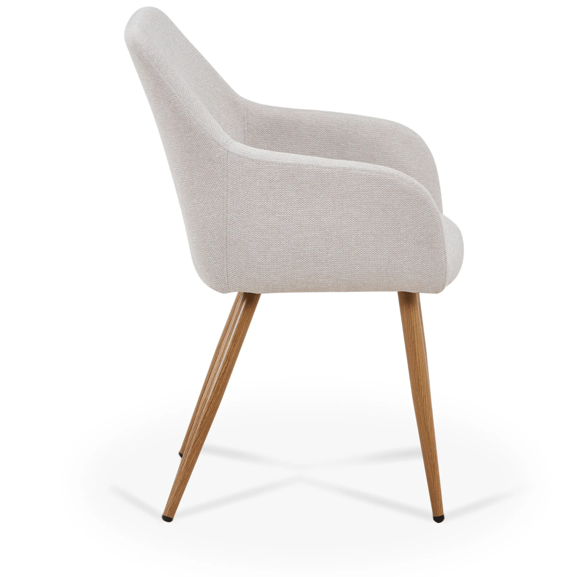 Outlet Nimara Jenna spisebordstol - beige tekstil med egelook